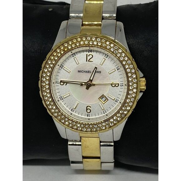 Michael Kors MK5584 Women's Two Tone Bracelet Analog Dial Quartz Watch MP727 - Picture 2 of 12